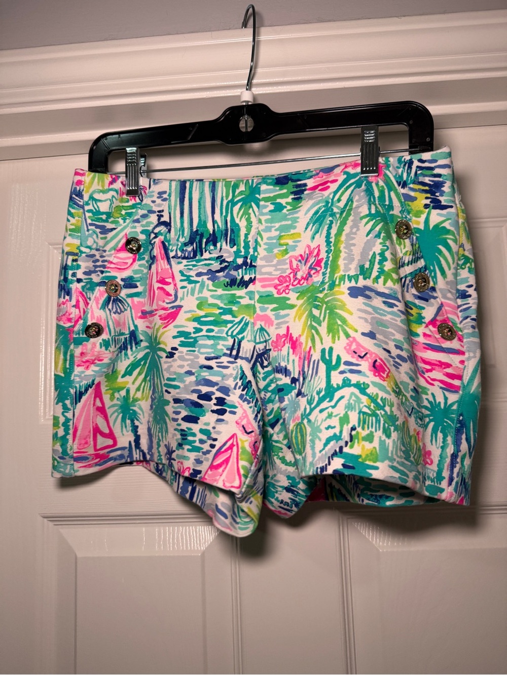 Lilly Pulitzer Marina Knit Short Salt in the Air Sz 6 Floral Beach Colorful